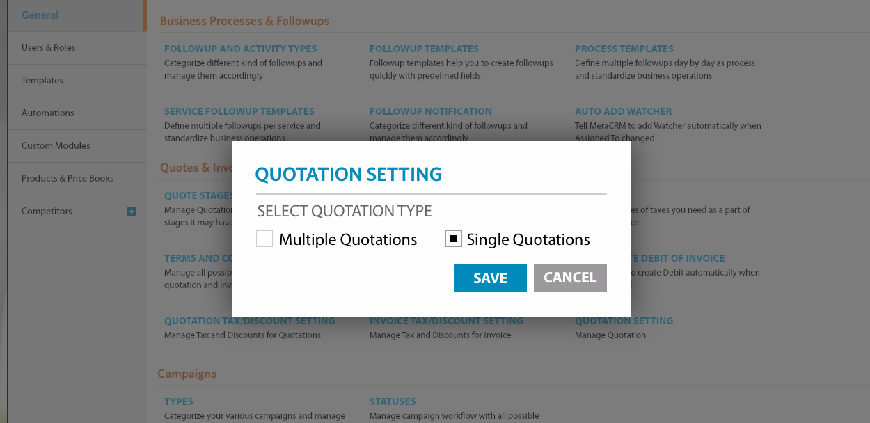 Option added in product-price custom field to generate new quotation on custom field value change