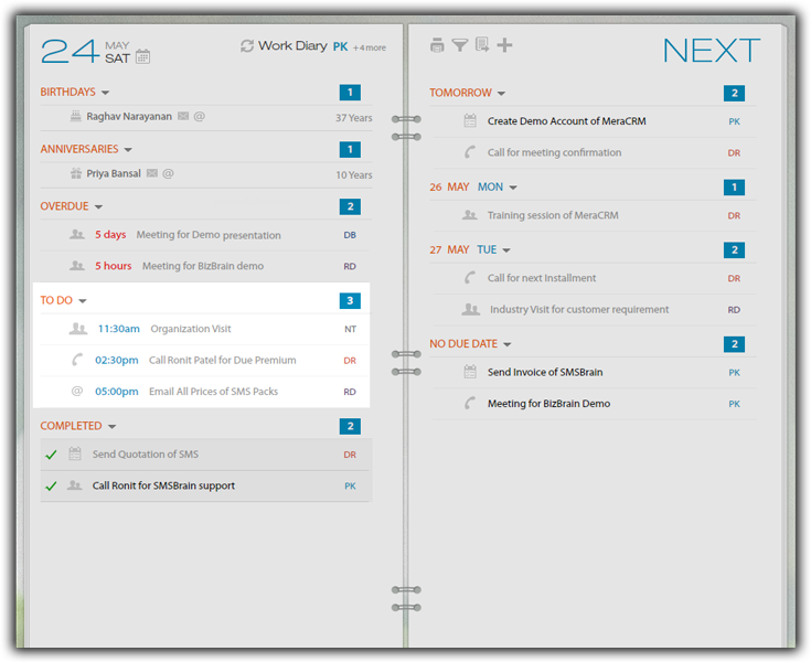 Daily task management