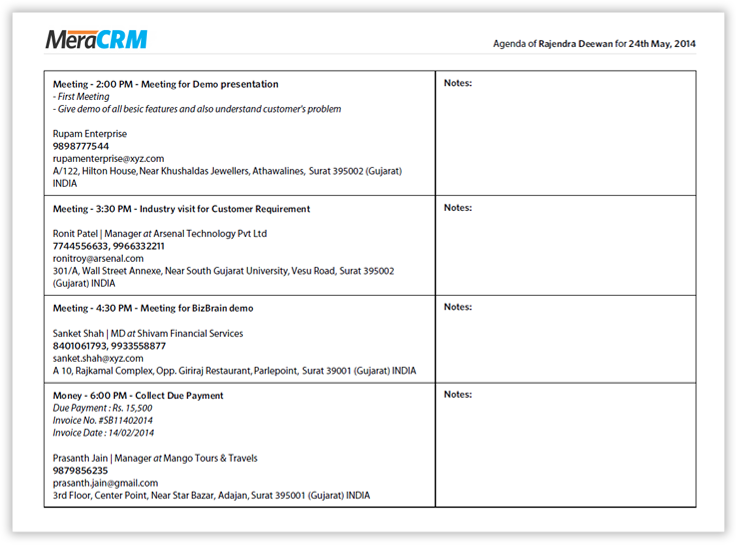 Team's detailed worksheets