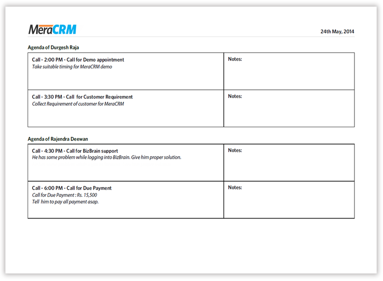 Date wise worksheet