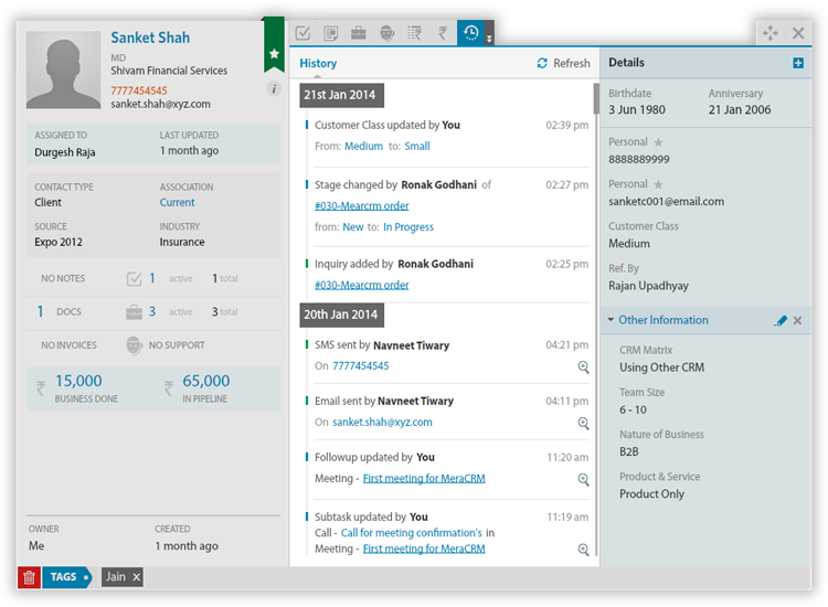 Customer management system