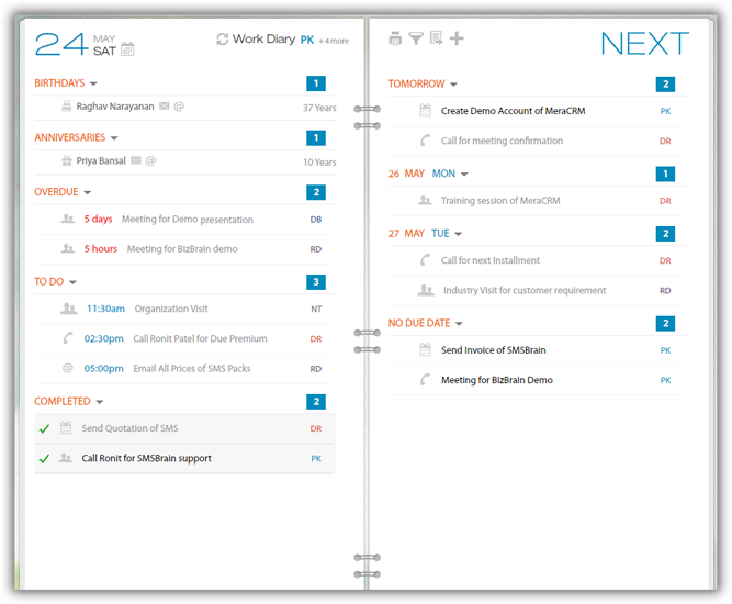 Daily task management